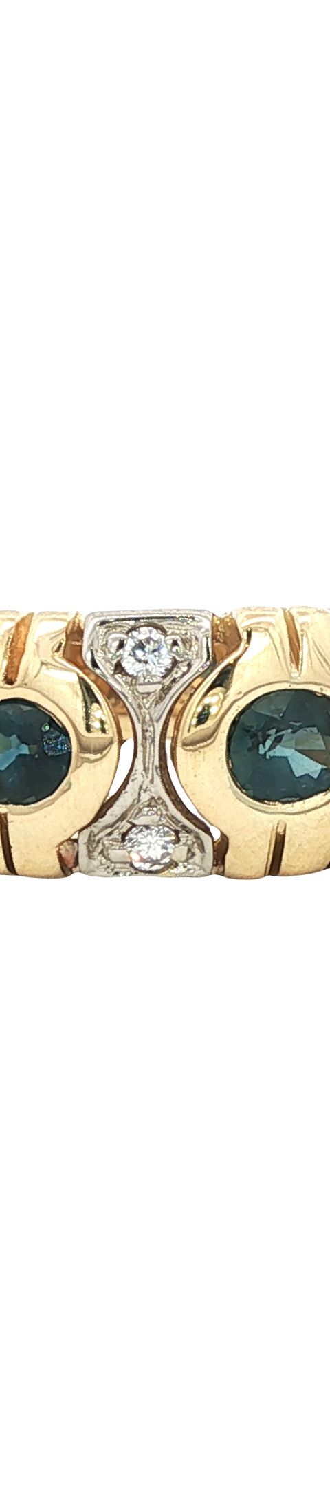 Vintage 18K Gold Ring with Sapphire and Diamond